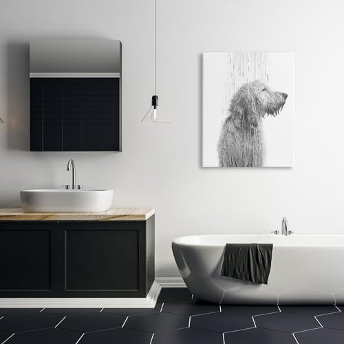 Image of Stupell Industries Dog Bathroom Splash, 30 x 40 Inch Canvas Wall Art