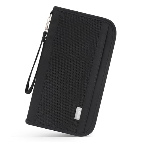 IHIGOGOFA Portadocumentos de Viaje Cartera de Pasaporte Familiar con RFID Funda Pasaporte Grande para Organizador de Documentos Billetes Avión Tarjetas Hombre y Mujer