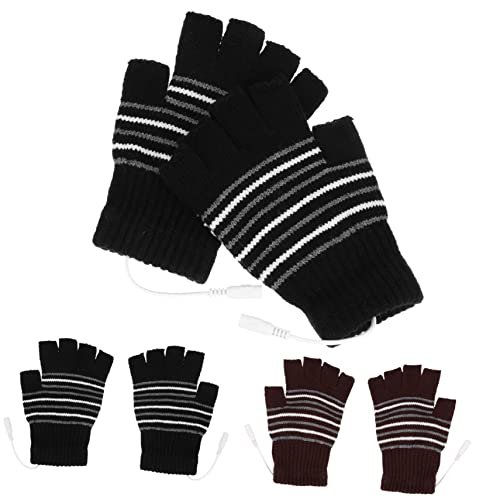 GANAZONO 2sets Adjustable Thermal Mitts Electric Gloves for Men Skiing Warm Gloves Portable Heated 2pairs*2