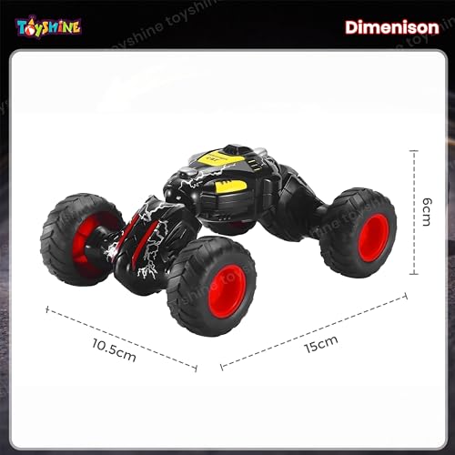 Image of Toyshine Pull Back Friction Powered Telescopic DTX Toy Car Off-Road Non Electric Stunt Toy Gift for Babies Toddlers Kids Boys Girls Age 2+ (Black)