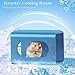 PeSandy Hamsters Cooling Tunnel, Hamsters Instant Cooling Metal House, Aluminum Hanging Hideout Toys for Small Animals Dwarf Hamster Syrian Hamster Leopard Gecko (Blue, 4.7x2.7x2.7 in)