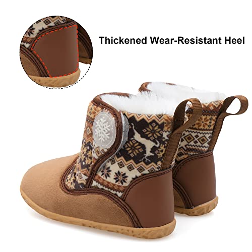 Centipede Demon Toddler Winter Boots For Girls Boys Warm Suede Plush Lining Unisex Kids Baby Outdoor Lightweight Snow Boots Ankle Booties Shoes With Two Hook And Loop 8-8.5 Toddler #TOP4