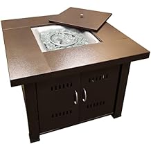 AZ Patio Heaters Outdoor Fire Pit in Hammered Bronze with Cover