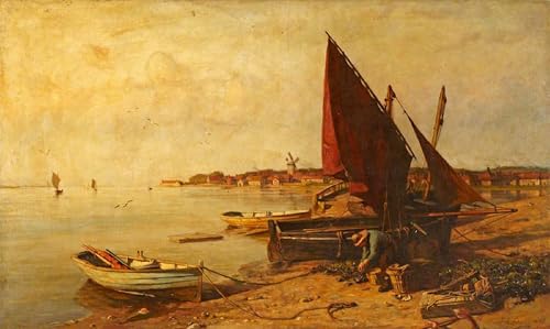 Pintura famosa de pescador Frederick George Cotman para decoración de paredes de salón