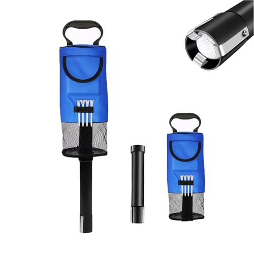 Nicoc Golf Ball Retriever, Golf Ball Shag Bag with Pocket, Portable Golf Ball Collector Holds About 75 Balls (Blue)