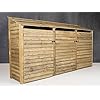 Wooden Log Store 4ft Slatted Firewood Storage With Door - UK