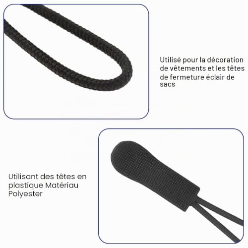 WOLMIK Lot de 12 tirettes de fermeture éclair antidérapantes pour vestes, sacs à dos, étuis de voyage – vue 3