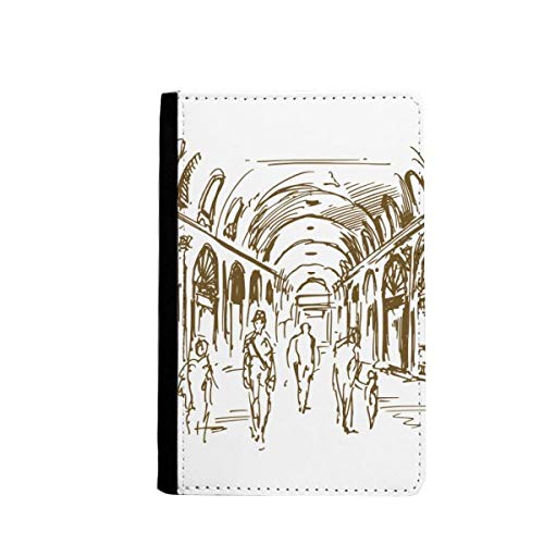 Étui portefeuille de voyage porte-carte motif paysage pochette passeport et voyageur