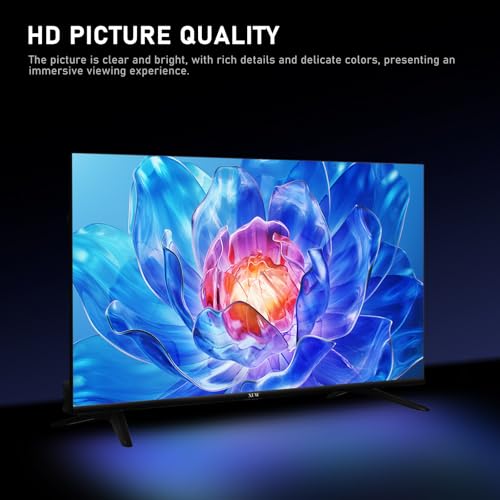 XUW 32 inch HD Smart TV, D-LED backlight Television, Borderless Design,HDMI USB DVB-T2/S2 RJ45 Interface, large screen for living room, bedroom, home entertainment - Black - Image 3