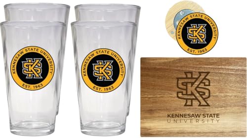 Pack de cocina oficial Kennesaw State University con 4 vasos y tabla
