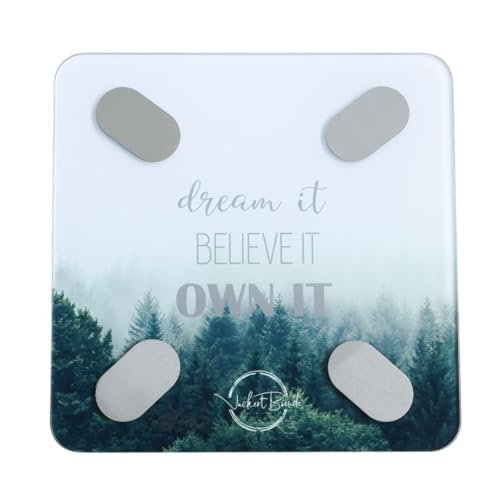 Báscula digital inteligente - Diseño moderno motivacional, báscula de peso, monitor de grasa corporal, composición de 12 teclas, aplicación iOS Android, reconocimiento automático, IMC, BMR, báscula de