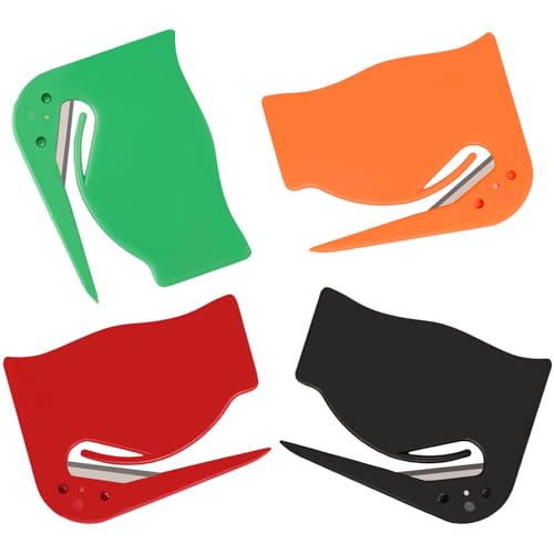 Letter Opener Envelope Slitter 4 Pack, Mail Opener with Concealed Blade, Portable Envelope Opener...