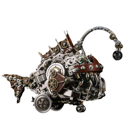 TIANXIE 3d Steampunk Mechanical Lantern Fish Model Metal Puzzle Diy Fish Model Kit Jigsaw Assembly Crafts Bedroom Home Art Decorations For Family And Friends The Most Creative Collection Gift steampunk buy now online