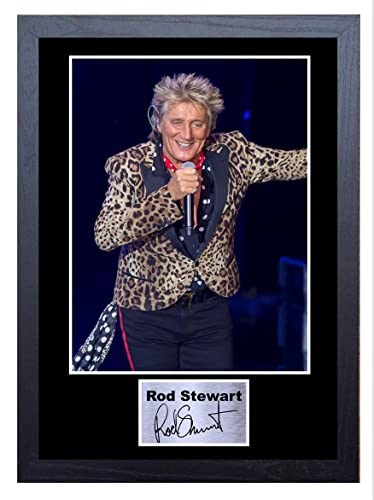 SIGNED BY THE STARS ROD STEWART AUTOGRAPHED PHOTO PRINT, Art Print, Wall Art Print, Living Room