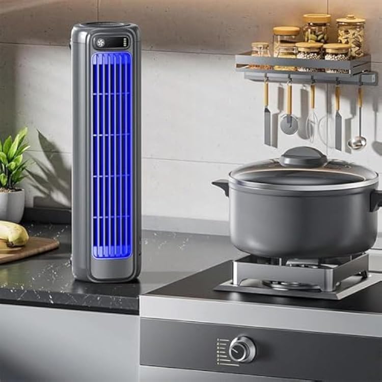 Coldeez Cooling Ace, Coldeeze Air Conditioner, Portable Air Cooler Fan with 3 Speeds, USB Charging, Desktop Tower Fan (Grey)