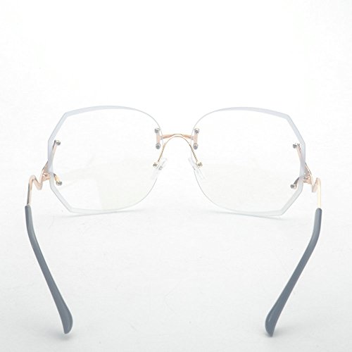 MINCL/Rimless Oversized Vintage Retro Style Eye Glasses Sunglasses3