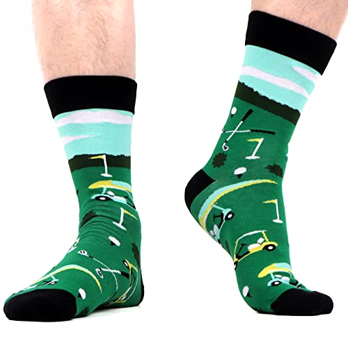 Wecibor Men's Novelty Funny Casual Combed Cotton Crew Golf Socks - 12 Packs - Size 7.5-12 #TOP3