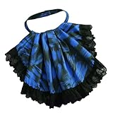 Rulbelok Collar desmontable estilo corte de lujo con tamaño ajustable, estilo punk, victoriano, cuello colonial, accesorio para ocasiones formales, diseño de encaje drapeado, collar decorativo, azul