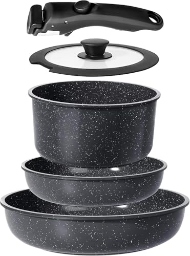 GiPP Ceramic Pots and Pans Set Non Stick, Nonstick Detachable