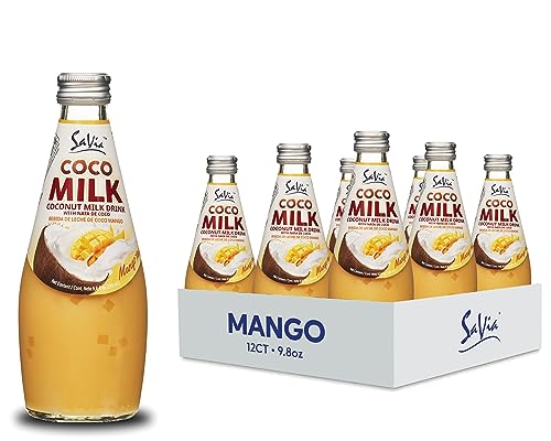 Savia - Coconut Milk Drink, Quality Coconut-Based Beverage, Made with Real Coconut Pulp & Natural, Delicious & Refreshing, Vegetarian, Gluten-Free(9.8oz, 12-Pack) (Mango)