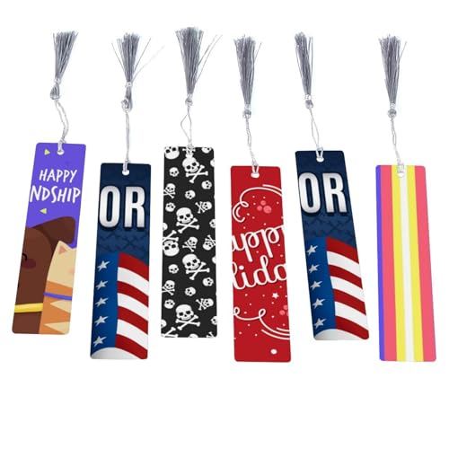 Marque-pages drapeau américain (lot de 6) pour lecteurs et célébrations