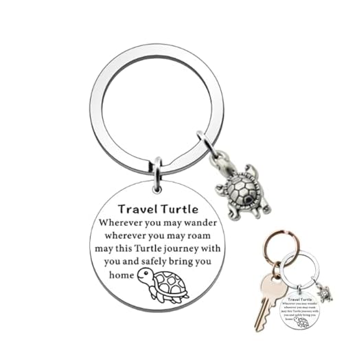 Tortoise Keychain Travel Keychain Travel Gifts for Women Family Friends Graduation Gifts