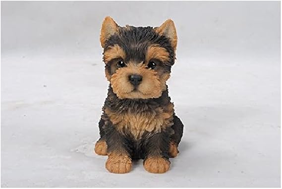Hi-Line Gift Ltd Sitting Yorkshire Terrier Puppy, Brown/Black, 6.5