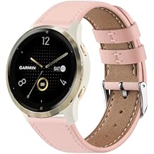 Vanjua Band for Garmin Venu 3S / Venu 2S / Vivoactive 4S / Vivomove 3S / Forerunner 265s Watch Bands, 18mm Quick Release Leather Replacement Wristband Sport Strap for Garmin Forerunner 255S / 265S Bands Women Men