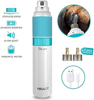 HIRALIY Dog Nail Grinder Upgraded Electric Pet Paw Clipper Trimmer Quiet with 20h