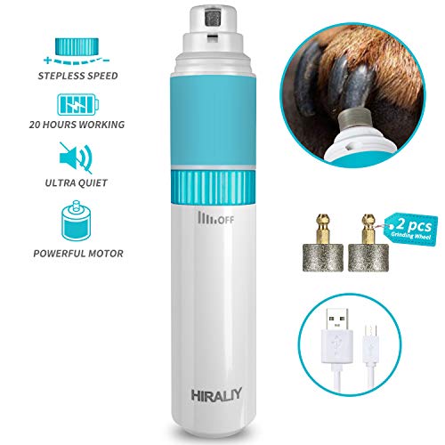 HIRALIY Dog Nail Grinder Upgraded Electric Pet Paw Clipper Trimmer Quiet with 20h