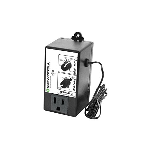 Titan Controls High Temperature Shut-Off Controller w/Delay, Single Outlet, 120V - Zephyr 2, Black