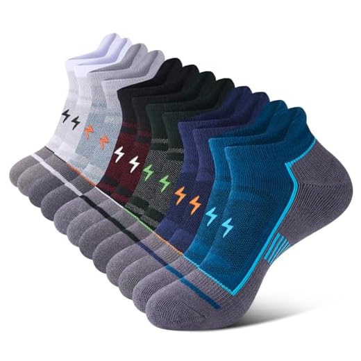 Cirorld Mens Ankle Running Socks, Athletic Cushioned Low Cut Moisture Wicking Cotton Short Sports Socks, 6 Pairs