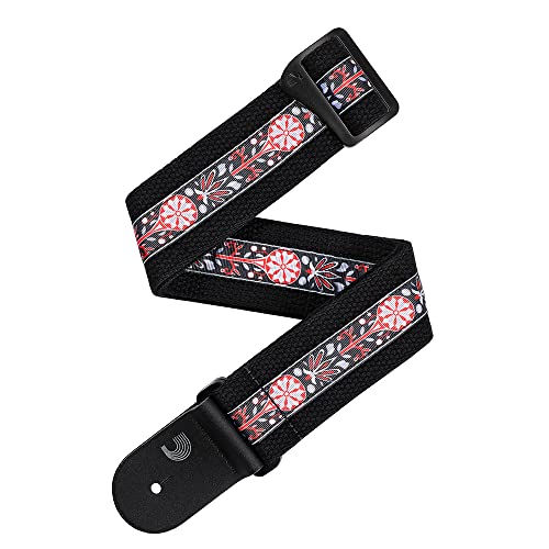 Planet Waves D'Addario Deluxe - Tracolla per chitarra, in cotone, colore: Nero