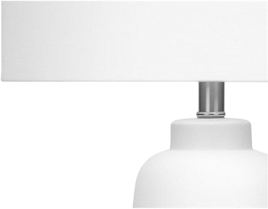 Pemberly Row 26" Tapered Ceramic Table Lamp, Cream Base with Ivory Linen Drum Shade, 3-Way Switch, 5 ft Clear Cord, Modern Lighting for Living Room, Bedroom or Office Decor