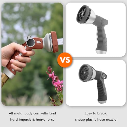 Image of RESTMO Hose Nozzle Heavy Duty, Metal Water Hose Sprayer for Garden