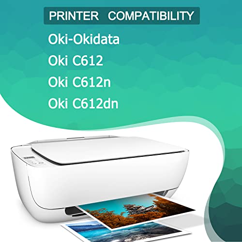Greenbox Compatible C612 Toner Cartridge Replacement For Oki 46507504 46507503 46507502 46507501 For Oki-Okidata C612 C612Dn C612N Printer (Black Cyan Magenta Yellow) #TOP1