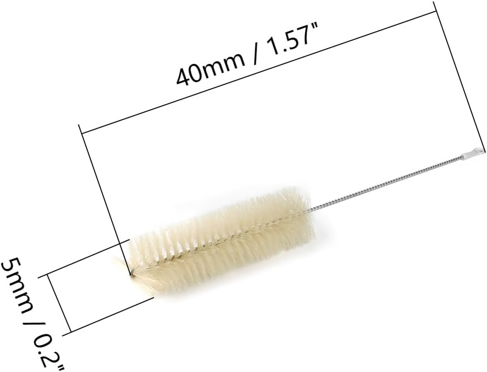 Utoolmart Diameter 5MM Metal Tube Brush Bottle Cleaning Brush Cleaner Industry Brush Straw Brush Straw for Laboratory 2pcs