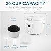 AROMA Professional Digital Rice Cooker, 10-Cup (Uncooked) / 20-Cup (Cooked), Slow Cooker, Multicooker, Steamer, Oatmeal Cooker, Auto Keep Warm, Saute-then-Simmer, 4 Qt, White, ARC-1230W