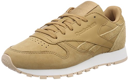 Image of Reebok Women's Classic Leathers Gymnastics Shoes, Brown PRM Soft Camel Bare Beige White PRM Soft Camel Bare Beige White, 5.5 us