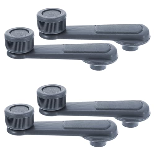 NULYLU 4 Pcs Car Window Crank Handles Replacement Set, Gray Plastic Manual Window Riser Handles for Vehicle Doors, Compatible with Older Car Models, Automotive Interior Door Accessories