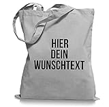 Stoffbeutel Jutebeutel mit Wunschtext/Selber gestalten mit dem Amazon T-Shirt Designer/Beutel Druck/Designertool Tragetasche/Bag/Jutebeutel WM1-lightgrey