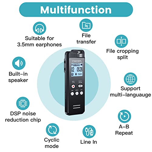 72Gb Digital Voice Recorder 1536Kbps 5148H Recording Capacity 24H For Recording 45H For Playback, Upgraded Voice Activated Recorder For Lectures Meetings With Playback And Line In/Noise Reduction #TOP5