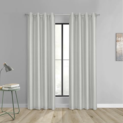 Galiano Blackout Grommet Indoor Curtain 52 x 108 in Silver