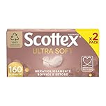 Scottex Ultra Soft Box Fazzoletti di carta, Morbidi e setosi, Confezione 100% Riciclabile, 160 Pz, 2 Box da 80 Fazzoletti
