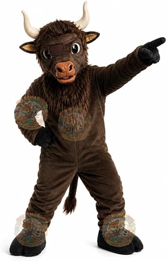 Buffalo Mascot Costume Bison Adult Animal Outfit for School Team Sports Pep Rally Party Performance