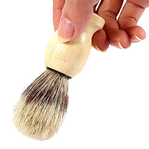 Men Shaving Brush with Hard Wood Handle Shaving Tools for Home Travel Beard Removal