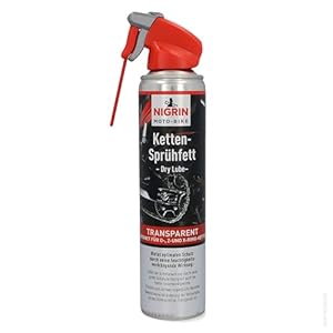 NIGRIN MOTO-BIKE Dry Lube Ketten-Sprühfett für Motorrad, 400 ml, geeignet für O-, Z- und X-Ring-Ketten, Korrosionsschutz, farblos