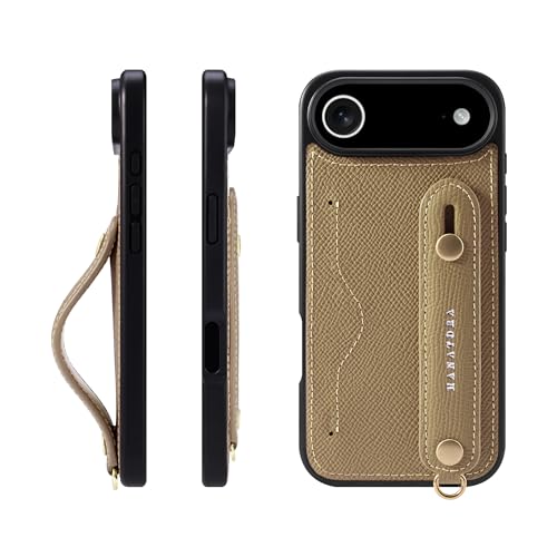 HANATORA for iPhone 17Air �P�[�X �{�v �ϏՌ� �w�ʃx���g �J�[�h�|�P�b�g �X�}�z�P�[�X �X�}�z �X�^���h�@�\ �l�b�N �X�g���b�v �t�� �G���{�X���U�[ �M�t�g �}�O�l�b�g�Ȃ� �g�[�v NCGH-17Air-Taupe