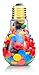 Home Collectives Fillable Light Bulb Containers, 36 Pack – Clear Plastic Candy Jars, Party Favors, Decorative Centerpieces, Arts and Crafts Supplies - Twist Off Cap, Freestanding Bottom, 4” Tall