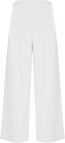 HGps8w Women's Two Piece Outfits Long Sleeve Warp V Neck Blouse Wide Leg Dress Pants Business Casual Suits with Pockets(01 White,XX-Large)